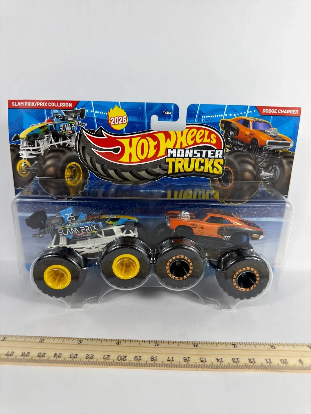 Hot Wheels Demolition Doubles Monster Trucks Slam Prix & Dodge Charger